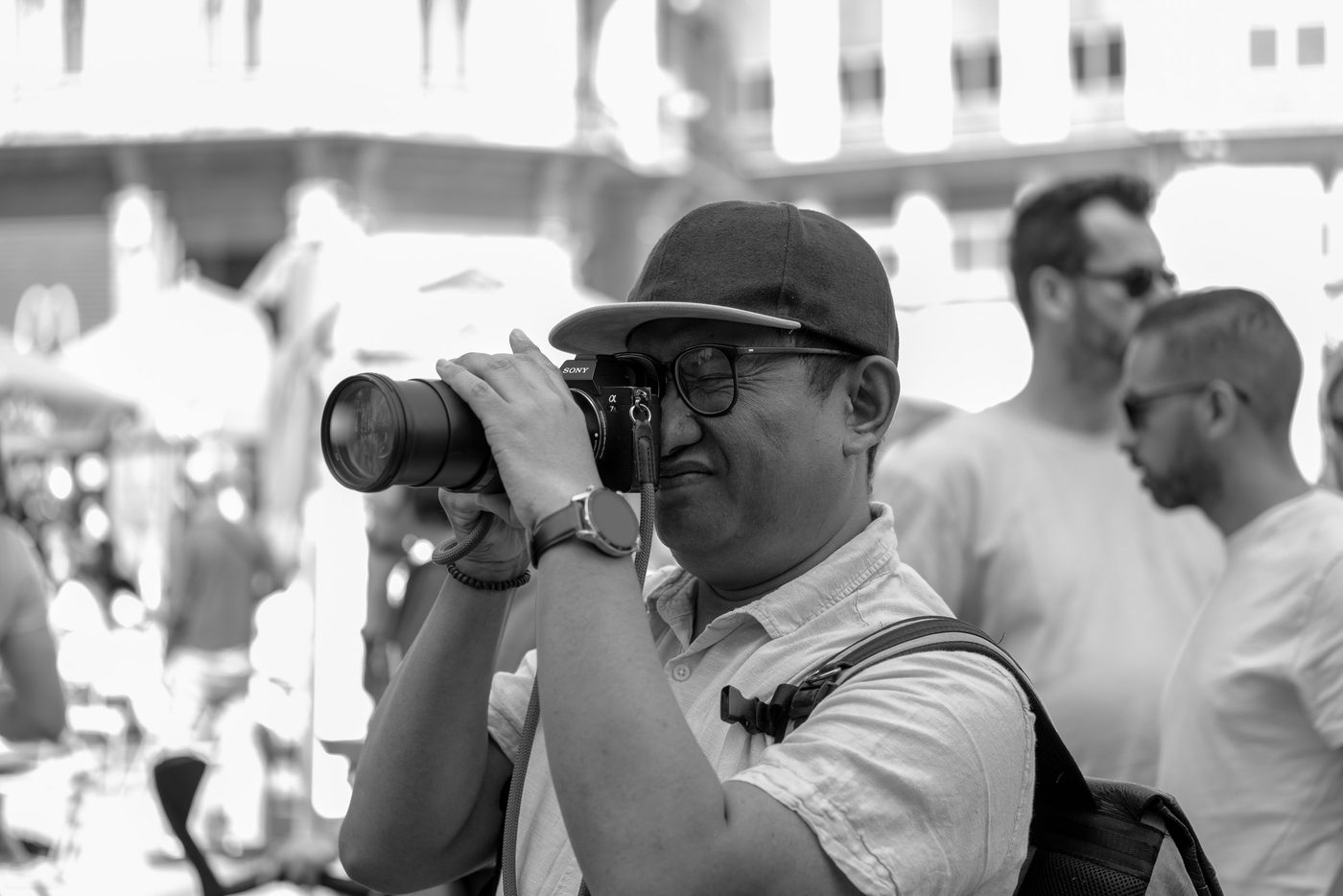 Photographe en action a la Zinneke Parade, Bruxelles (planche 050)